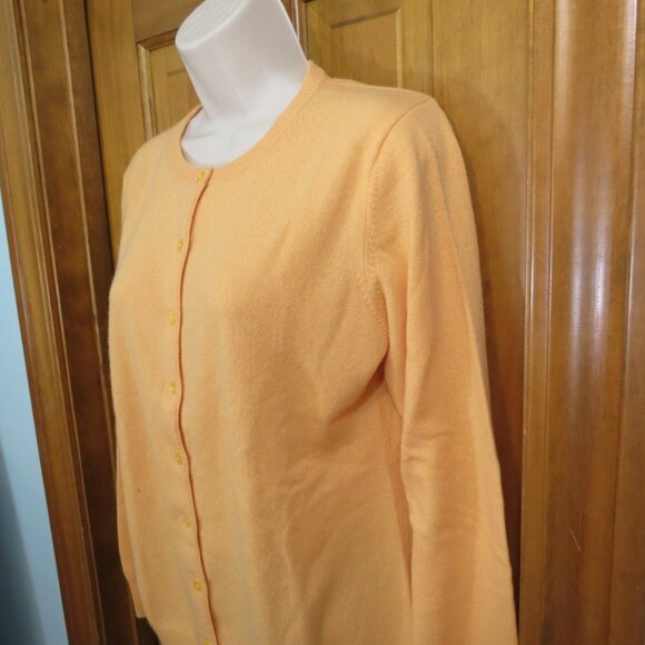 Pure Collection 100% Cashmere Cardigan Sweater Apricot Color Size 12 Flaw - Picture 3 of 12